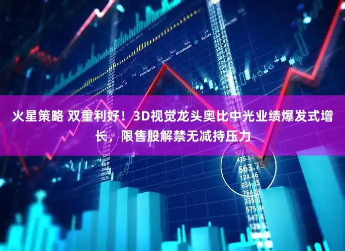 火星策略 双重利好！3D视觉龙头奥比中光业绩爆发式增长，限售股解禁无减持压力